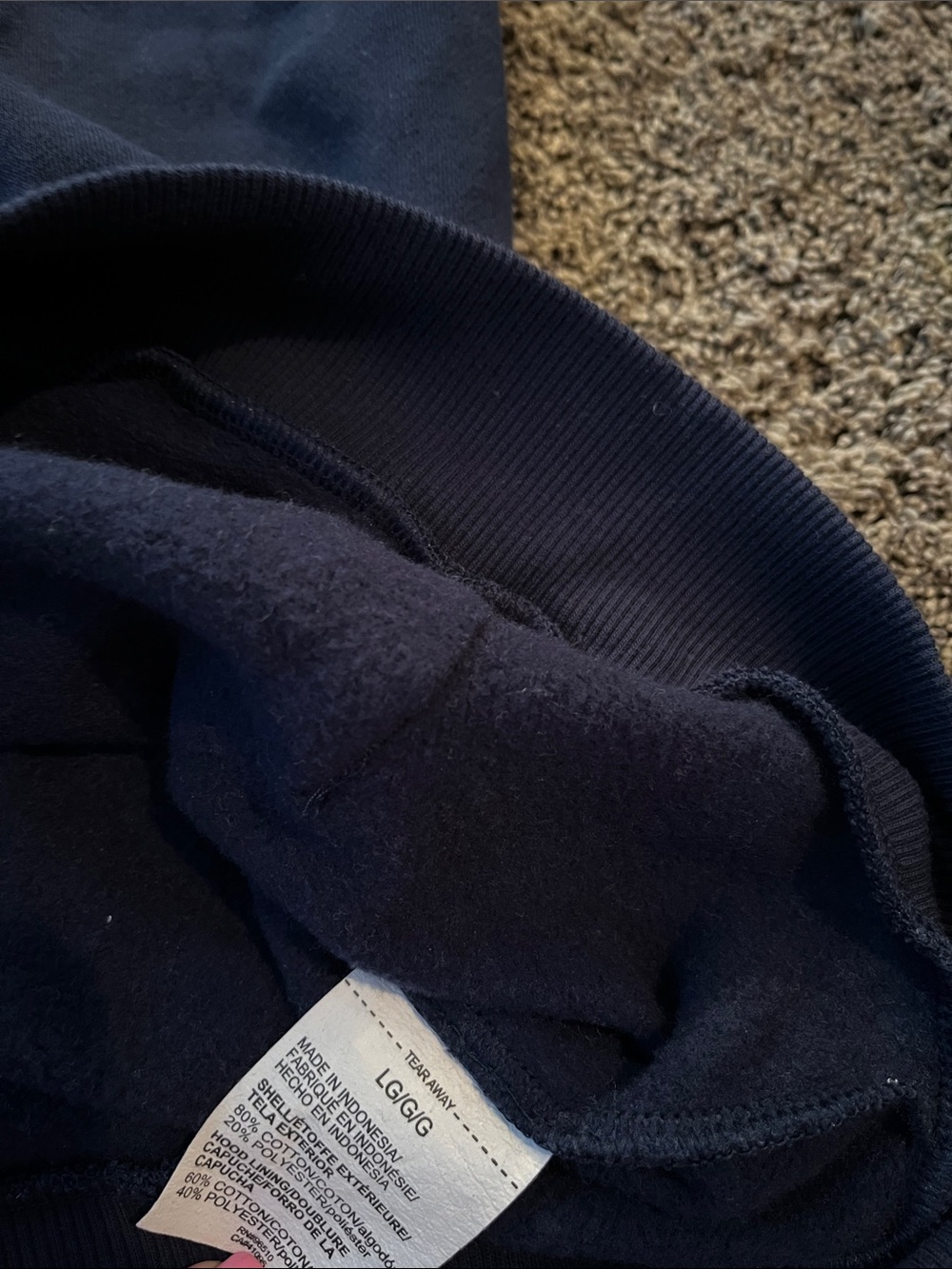 Under Armour Navy and White Raglan Hoodie. New. Large. Men - Picture 6 of 9